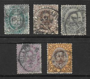 Italy Scott 52 - 55, 56a Used short set King Victor Emmanuel III 2018 CV $98.50