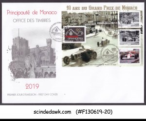 MONACO - 2019 90th ANNIVERSARY OF THE MONACO GRAND PRIX M/S FDC