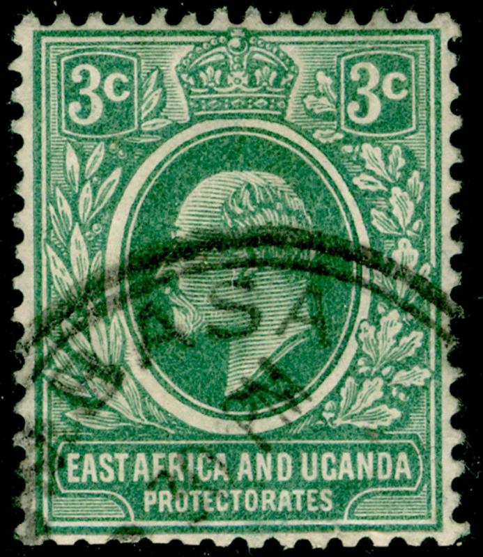 EAST AFRICA and UGANDA SG35a, 3c grey-green, FINE used.