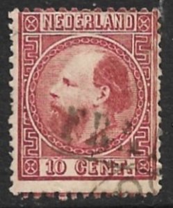 NETHERLANDS 1869-70 20c Lake King William III Portrait Issue Sc 8b Used