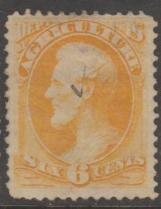 U.S. Scott #O4 Lincoln - Agriculture Official Stamp - Used Single