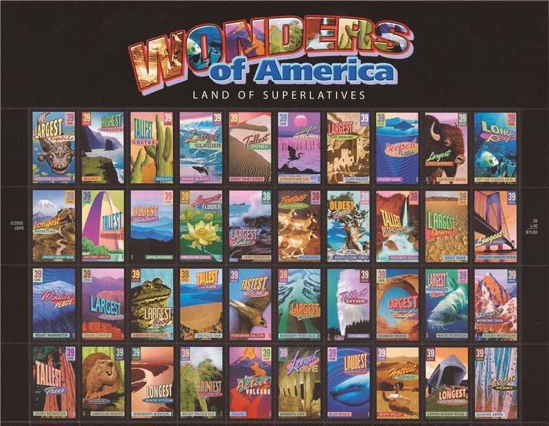 USA 2006 Scott 4033-4072 Wonders of America Full Sheet of 40 Stamps - MNH