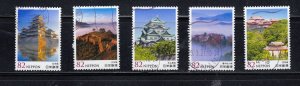 Japan 2014 Sc#3777-3381 Japanese Castle Series 3 Used