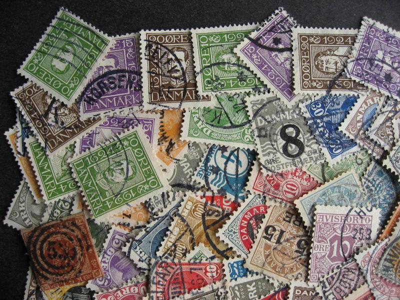 Denmark 135 different? 1930 and older stamps, better stuff lurks!