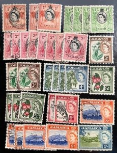 Jamaica Scott# 159-161, 163-168 FVF Used/Unused Lot of 34 Cat $18.95