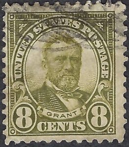 United States #560 8¢ Ulysses S. Grant (1922-25). Olive green. Used.