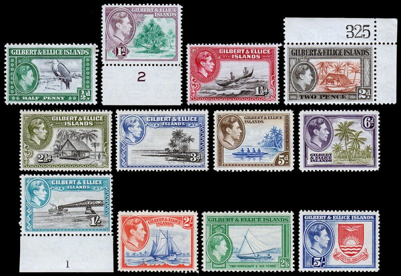 Gilbert & Ellice Islands Scott 40-51 (1939) Mint NH VF Complete Set, CV $70.00 C