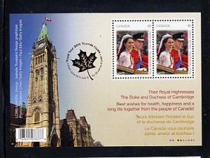   2011 Royal Wedding MNH  Gold  Maple Leaf  overprit
