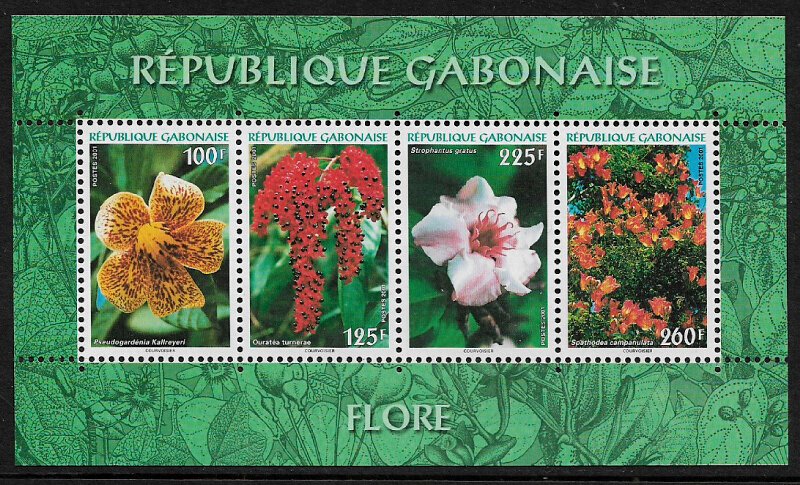 Gabon #1049a MNH S/Sheet - Flowers