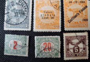 Fiume, 1919-20, B.O.B.,  short sets, #75-76,164, J-5, J-11, J-14,used, SCV$22.60