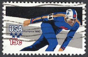 United States #1795 15¢ Winter Olympic Games - Speed Skating (1979). Used.