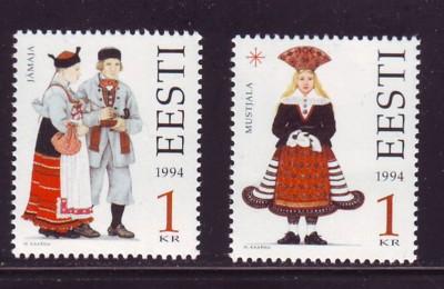 Estonia Sc 276-7 1994 Folk Costumes stamp set mint NH