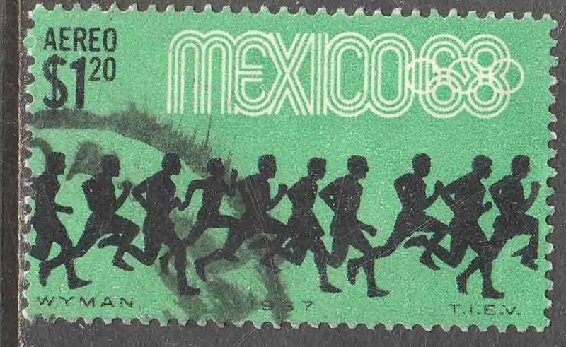 MEXICO C329, $1.20P Runners 3rd Pre-Olympic Set 1967 Used. VF. (678)