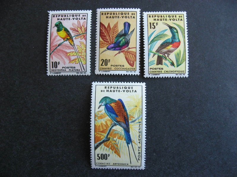 Burkina Faso birds Sc 136-8, C20 MNH 137 has gumspeck flaw. Check them out! 