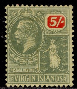 BRITISH VIRGIN ISLANDS GV SG101, 5s green & red/yellow, M MINT. Cat £28.