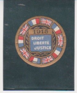 France WWI 1915 Droit, Liberte, Justice Vignette Military Heritage Poster Stamp