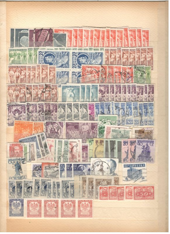 POLAND COLLECTION ON STOCK SHEET, MINT/USED