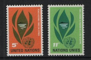 United Nations New York #139-140  MNH  1965  UN force Cyprus