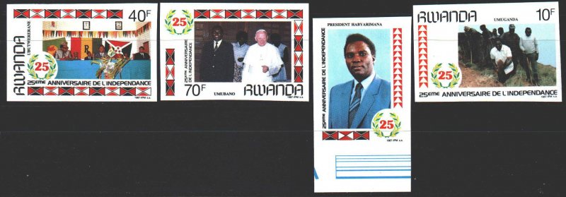 Rwanda. 1987. 1366V-69V. Pope Paul's Visit 2. MNH.