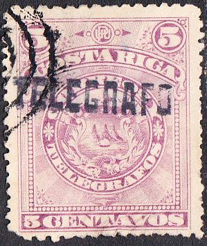 Costa Rica Telegraph - Hiscock #1 Used