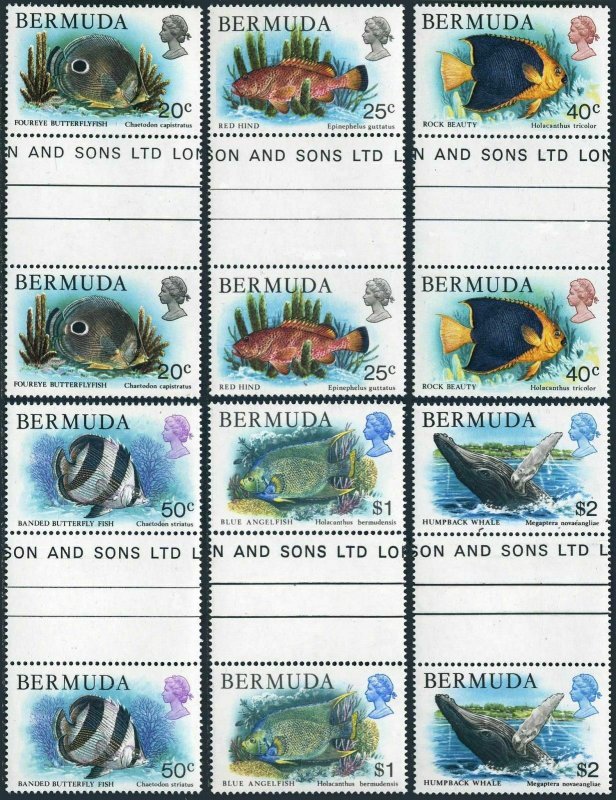 Bermuda 371,372,374-377 gutter,MNH.Michel 360-361,363-366. Marine life 1979.