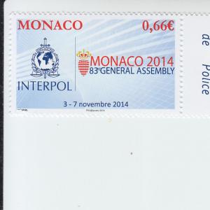 2014 Monaco Interpol General Assembly (Scott 2776) MNH