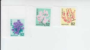 2014 Japan Flowers (3) (Scott 3648-50) MNH