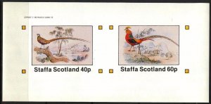 {ST247} Staffa Scotland Birds (9) Sh. of 2 Imperf. MNH Local Cinderella !!