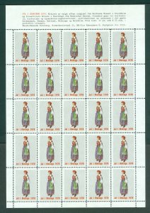 Sweden. Blekinge. 1978. Christmas Sheet MNH. Woman In National Costume.