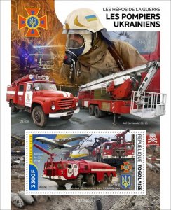 TOGO - 2022 - Ukrainian Firefighters - Perf Souv Sheet #1 - Mint Never Hinged