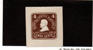 United States Scott U390 Four-Cent Grant Cut Square unused 2021 cv $17.50