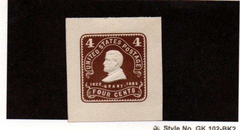 United States Scott U390 Four-Cent Grant Cut Square unused 2021 cv $17.50