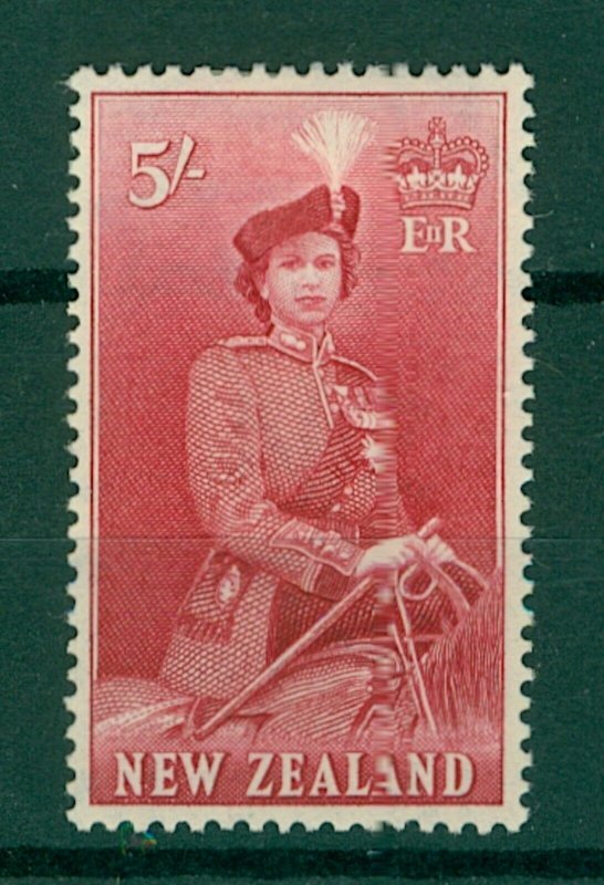 New Zealand 1953 QEII 5/- red sg735 (1v) Mint Stamp