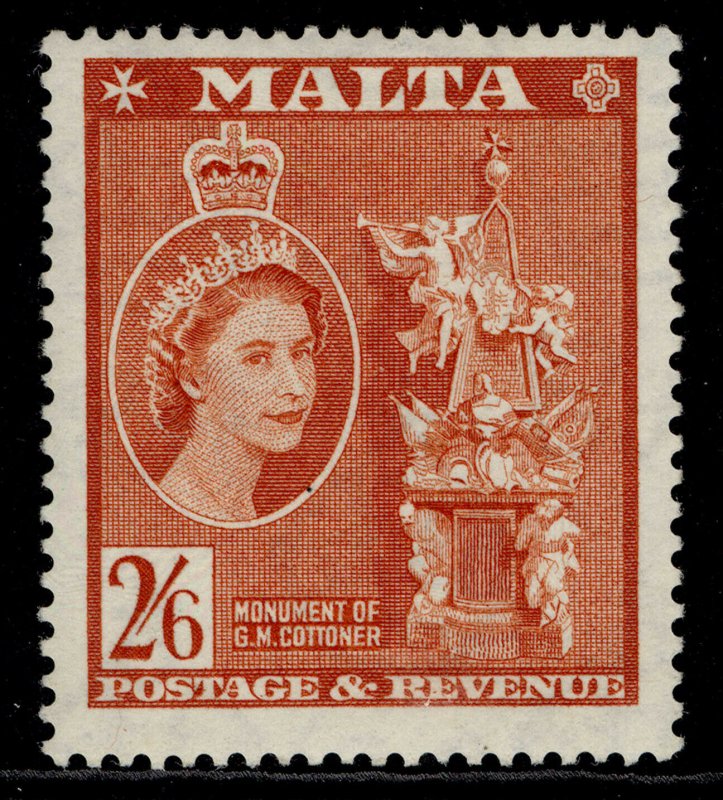 MALTA QEII SG279, 2s 6d chestnut, M MINT. Cat £11.