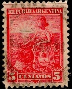 Argentina; 1899: Sc. # 127: Used Perf. 11 1/2 Single Stamp