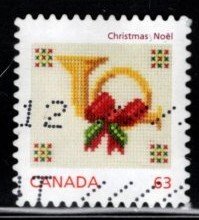 Canada - #2689 Christmas 2013 - Cross stitched Horn - Used