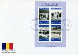 Chad 2019 FDC WWII WW2 D-Day 75th Anniv 4v MS Cover World War II Military Stamps