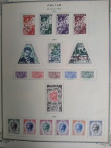 collection on pages Monaco 1954-56 complete mint GL: CV $237