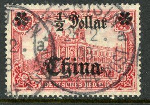 China 1906 Germany ½D/1M Germania Wmk Michel 44 (Sc #53) Tientsin CDS F24