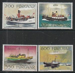 1992 Faroe Islands - Sc 232-5 - MNH VF - 4 single - Mail Boats