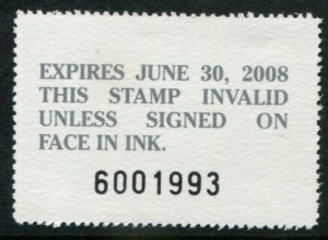 VT22 US $5 Vermont 2007 Migratory Waterfowl Stamp, MNH