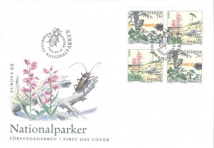 Sweden 2348-2349 FDC Europa 99 CEPT national parks insects beetles owls