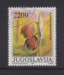 Yugoslavia   #1955  used   1989  flowers 2200d