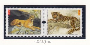 CANADA # 2123a VF-MNH BIG CATS PAIR PO FRESH 