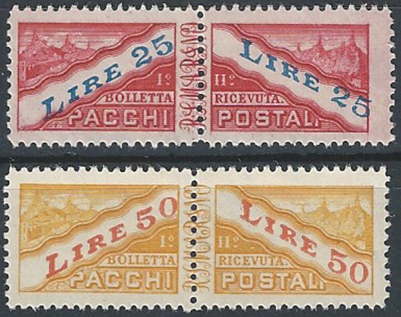 1946 San Marino Pacchi 2v. MNH Sass. n. 31/32