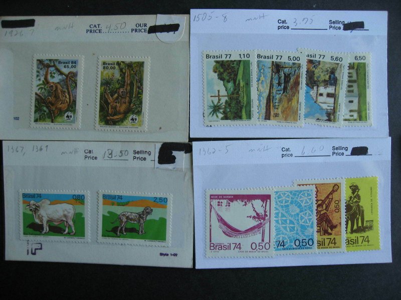 Brazil MNH collection assembled in sales cards etc 