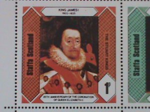 ​STAFFA-SCOTLAND-1978-25TH ANNIV: CORONATION-QUEEN ELIZABETH II-MNH SHEET-VF