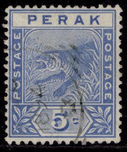 MALAYSIA - Perak QV SG64, 5c blue, FINE USED.