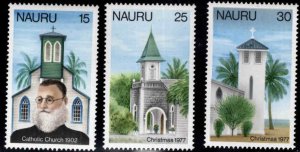 NAURU Scott 156-158 MNH** Catholic church 1977 stamp set
