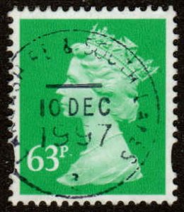 Great Britain  #MH235  Used  Phosphor 2B blue/white CV $2.25